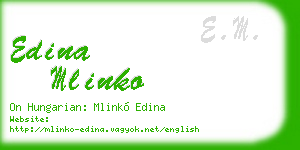 edina mlinko business card