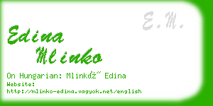 edina mlinko business card